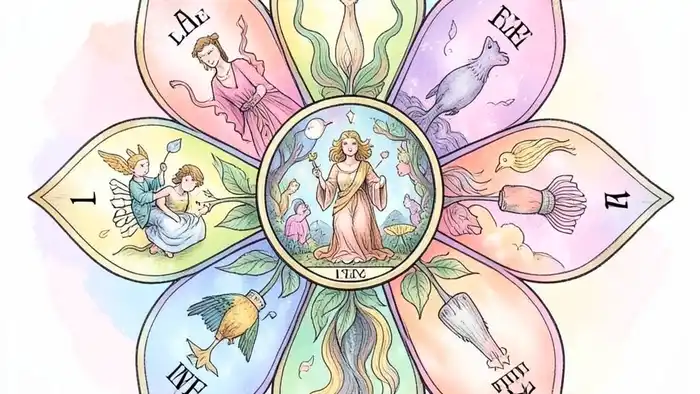 Расклад Таро «роза ветров» на новых друзей – изображение цветка из карт