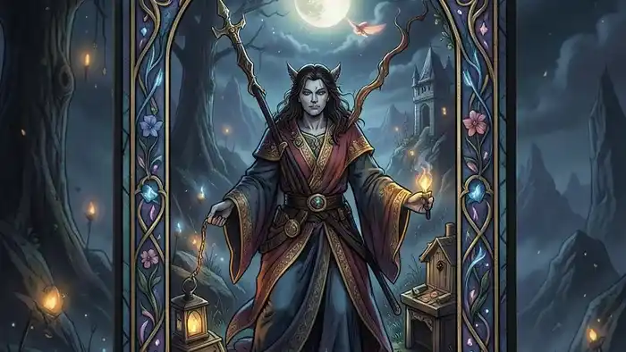 Расклад Таро Роза Ветров на отпуск — стилизованное изображение компаса с картами Таро на старой карте