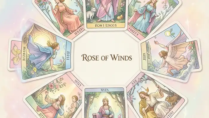 Расклад Таро «роза ветров» на привязанность – визуальная схема