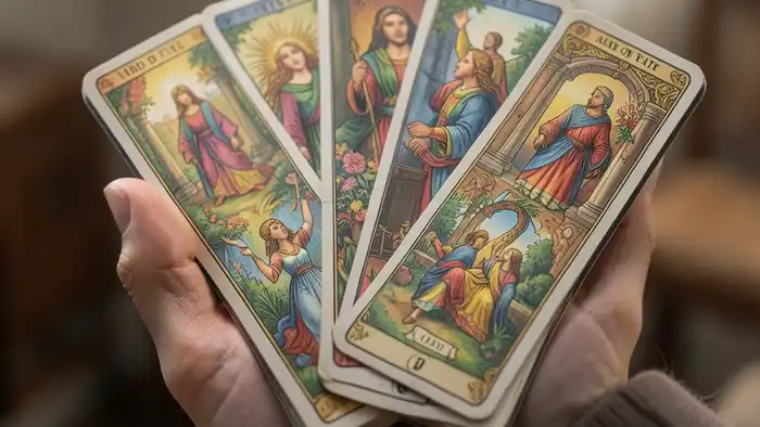 Расклад Таро «рука судьбы» на депрессию – изображение руки с картами