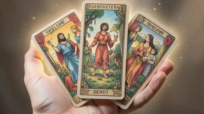 Расклад Таро «рука судьбы» на здоровье — изображение руки с разложенными картами