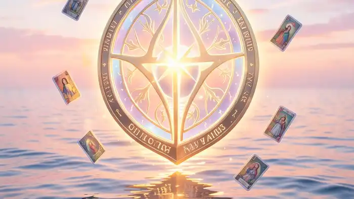 Расклад Таро «щит» на круиз — символ щита над морским горизонтом