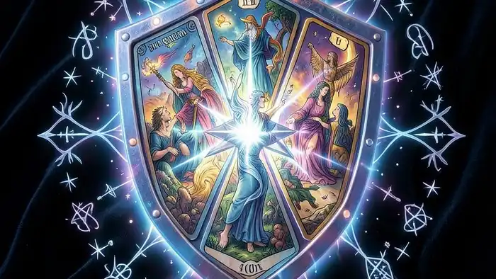 Расклад Таро «щит» на предупреждение – изображение щита из карт