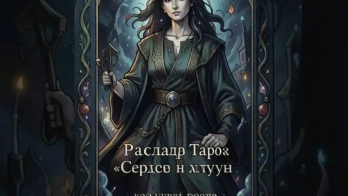 Расклад Таро «Сердце» на халтуру — карта, отражающая свет в луже среди символов офисной рутины