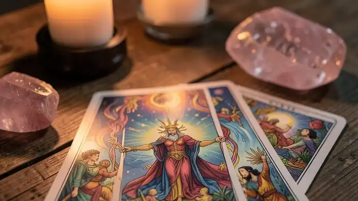Расклад Таро «сердце» на трансформацию – изображение расклада на столе