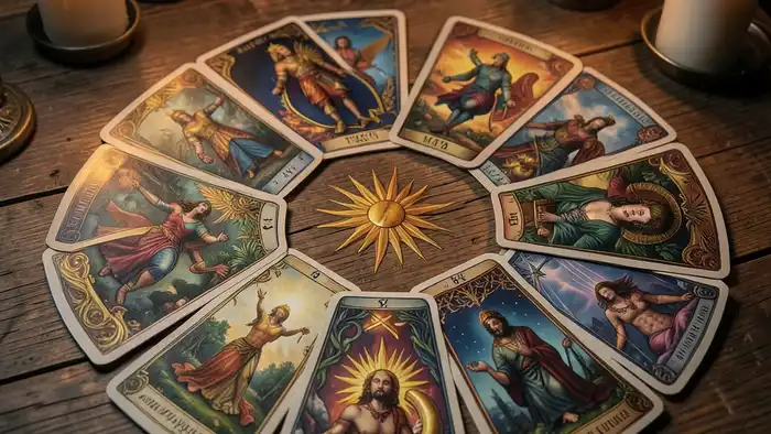 Расклад Таро «спираль» на карьерный кризис – визуальная иллюстрация