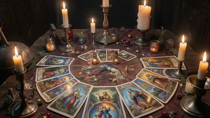 Расклад Таро «спираль» на обряд — изображение спирального расклада