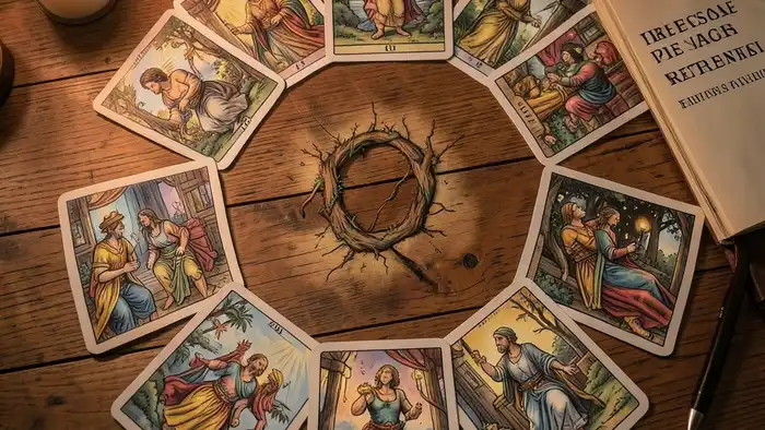 Расклад Таро спираль на переподготовку – визуальная ��хема