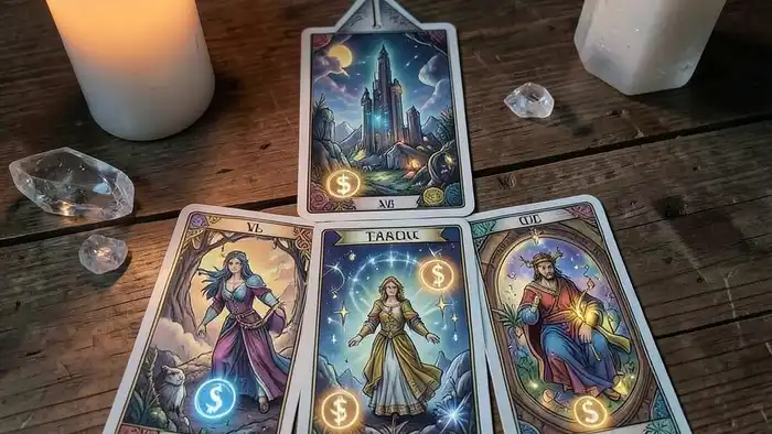 расклад Таро «стрела» на богатство – визуальная схема