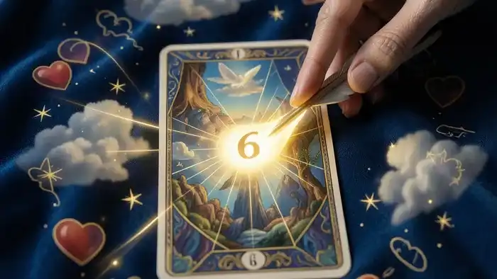 Расклад Таро Стрела — семь карт, выложенных в форме летящей стрелы на темном фоне