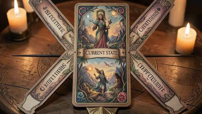 Расклад Таро «стрела» на самооценку – визуальная схема