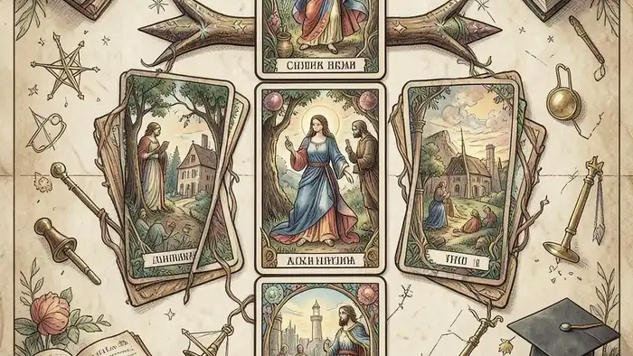 Расклад Таро «стрела» на защиту диссертации – визуальная схема