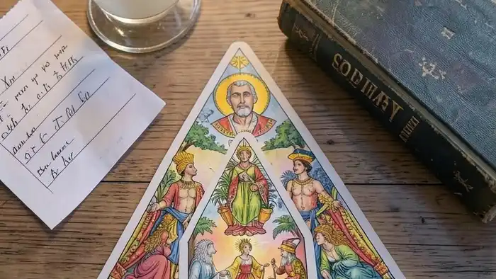 Расклад Таро "треугольник" на грант: схема позиций Основание, Вершина, Грань с картами Уэйта