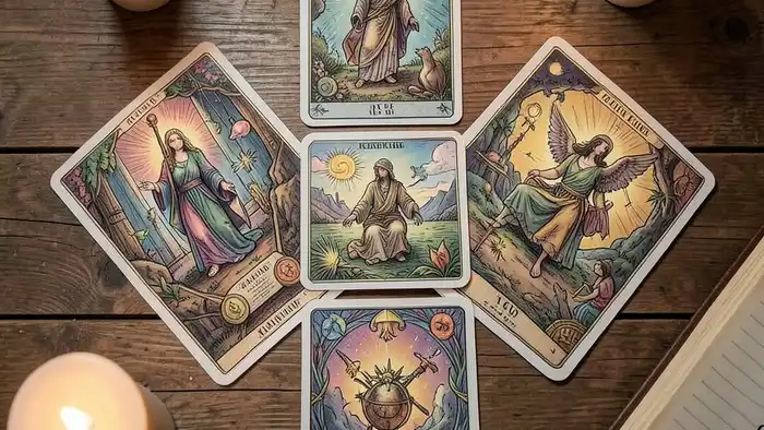 Расклад Таро «треугольник» на переподготовку – изображение треугольного расположения карт