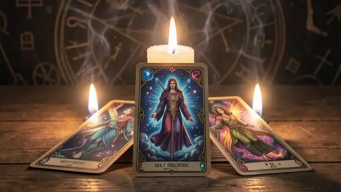 Расклад Таро «треугольник» на поиск себя, три карты на столе