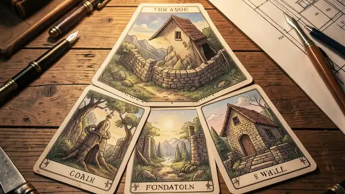 Расклад Таро «треугольник» на строительство дома – визуальное изображение