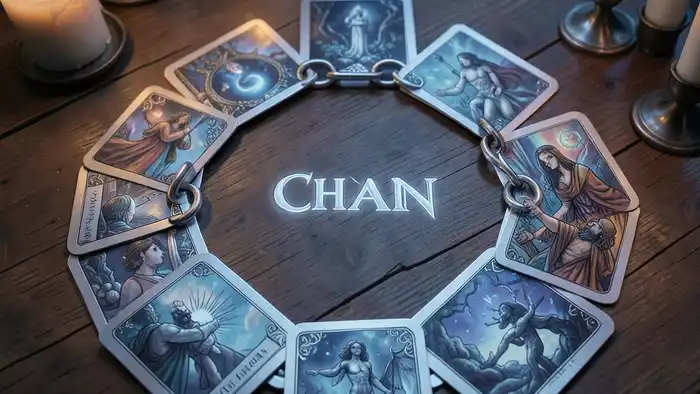 расклад Таро цепочка на охлаждение чувств, визуальное изображение