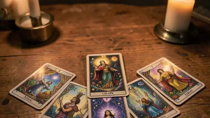 Расклад Таро «цепочка» на ревность – изображение карт в виде цепочки