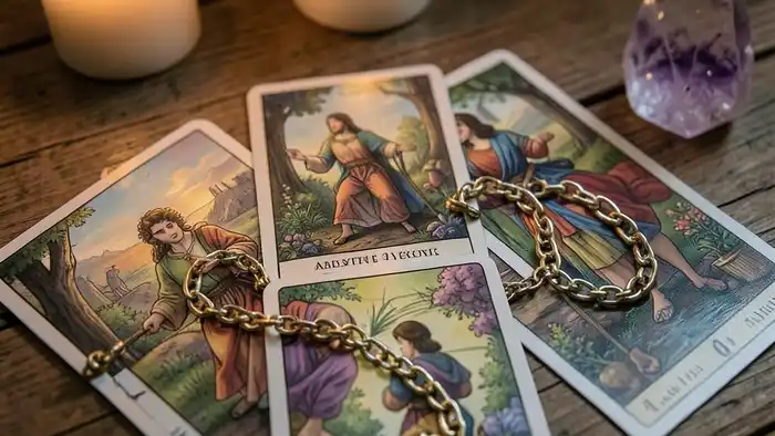 Расклад Таро цепочка на тревожность, спокойная атмосфера
