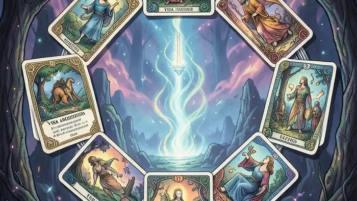 Расклад Таро «цепочка» на визу – изображение цепочки карт