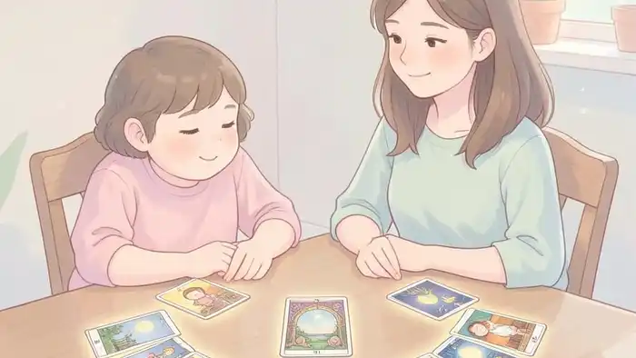 Расклад Таро «цепочка» на воспитание – визуальная иллюстрация