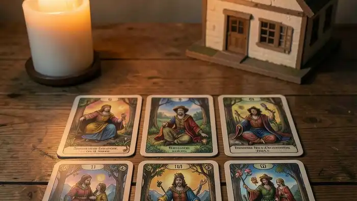Расклад Таро цыганский на ипотеку одобрят ли, изображение карт на столе
