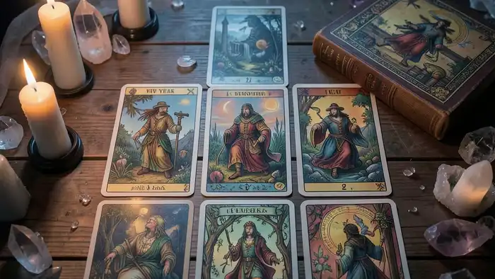 Расклад Таро «цыганский» на новый год – карта, свечи, кристаллы