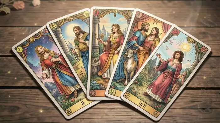 Расклад Таро «веер» на бонус – изображение расклада в виде веера