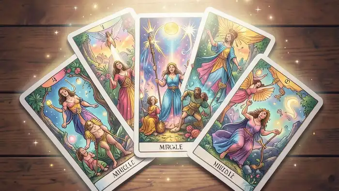 Расклад Таро веер на чудо – визуальная иллюстрация