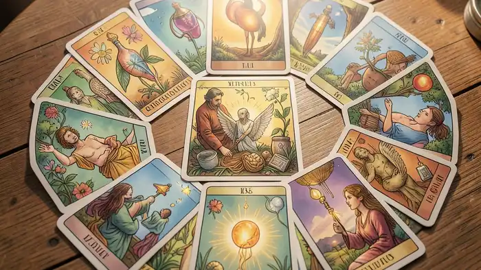 Расклад Таро «веер» на иммунитет – карта с символами здоровья и энергии