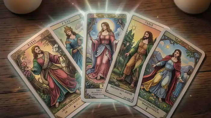 Расклад Таро «веер» на причину болезни, изображение расклада