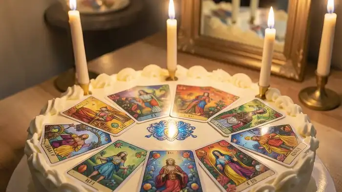 Расклад Таро «зеркало души» на день рождения – изображение расклада на праздничном столе