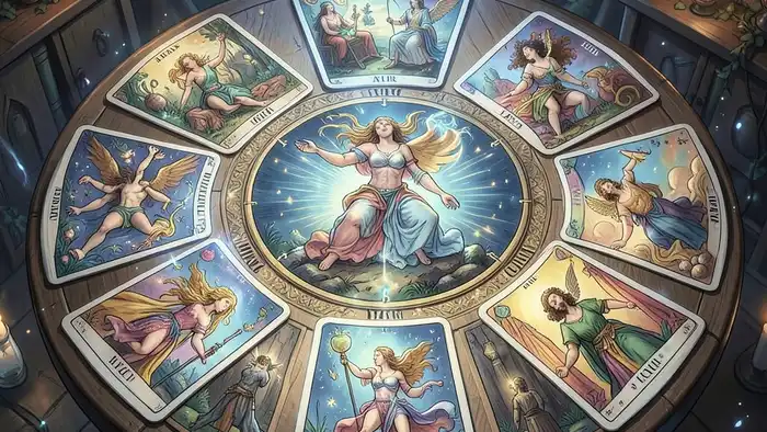 расклад Таро зодиакальный на родовое проклятие энергия изображение