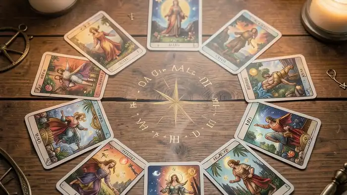 зодиакальный расклад Таро на усыновление – карта в круге зодиака