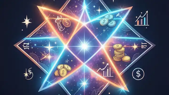 Расклад Таро «звезда Давида» на пассивный доход – визуальное изображение