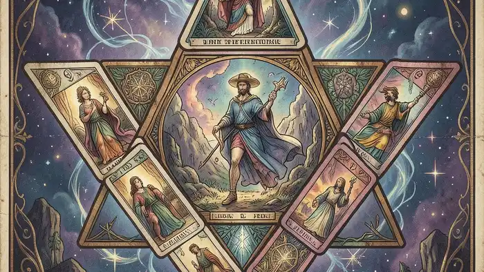 расклад Таро звезда Давида на перфекционизм иллюстрация