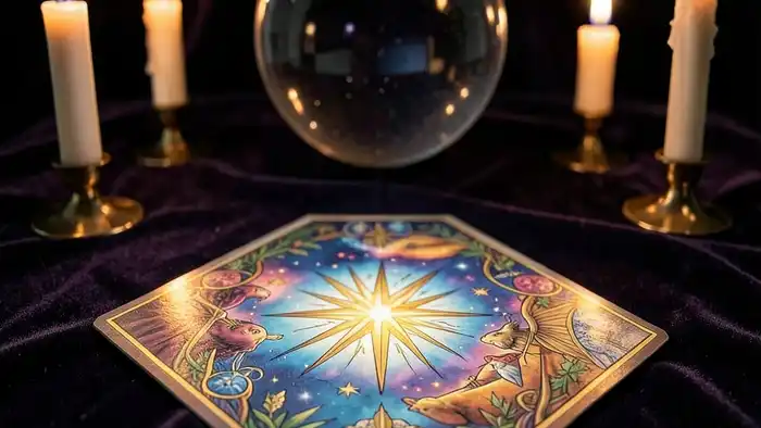 Расклад Таро Звезда на судьбоносную встречу, кар��а Звезда светится