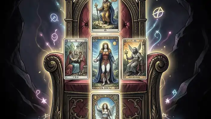 расклад Трон – визуальная схема расклада Таро в виде трона