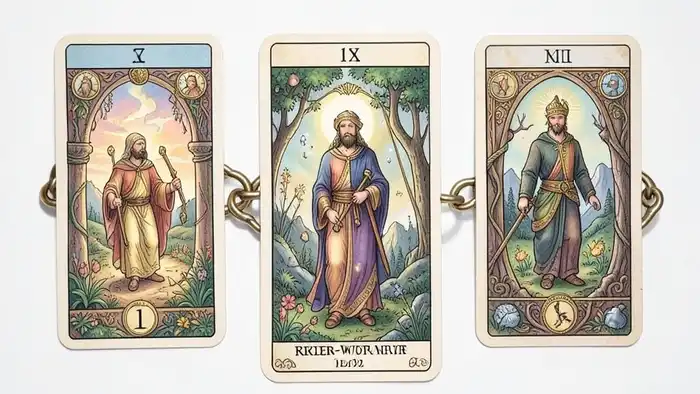 расклад цепочка — визуальное изображение цепочки из пяти карт Таро