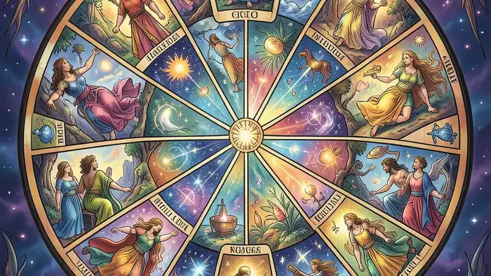расклад зодиакальный изображение зодиакального круга с картами Таро
