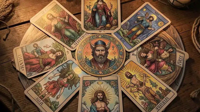 расклад звезда — иллюстрация расклада Таро в виде звезды