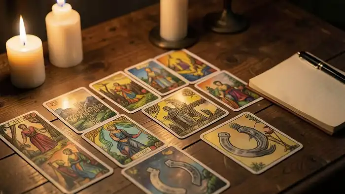 расклады для начинающих тарологов — изображение раскладов Таро на столе