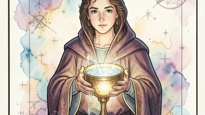 Рыцарь Кубков карта дня таро иллюстрация