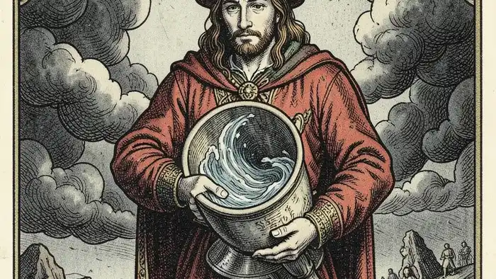 Рыцарь Кубков перевернутая таро изображение