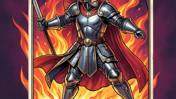 Рыцарь Жезлов карта таро изображение