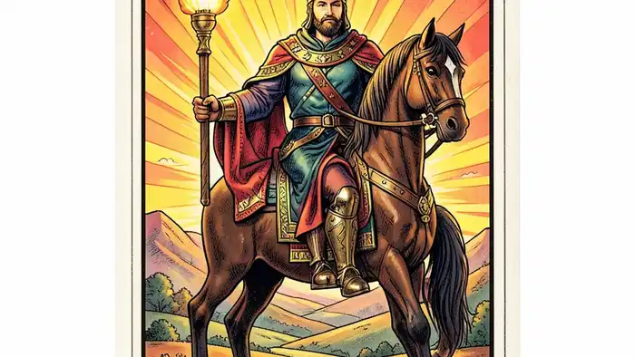 Рыцарь Жезлов в отношениях таро описание изображения