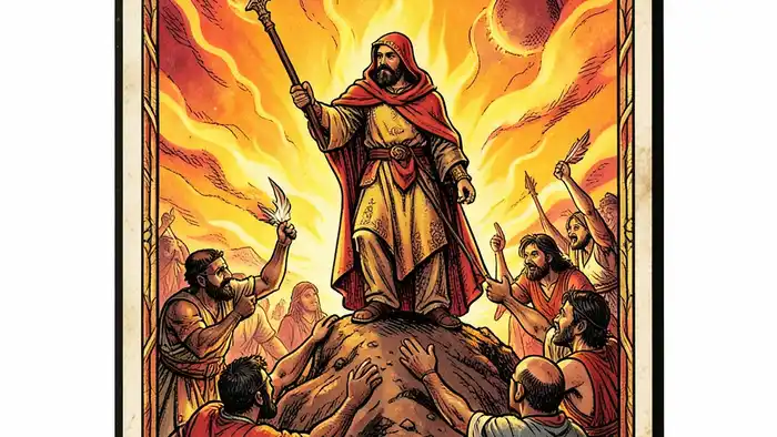 Семерка Жезлов карта дня таро изображение