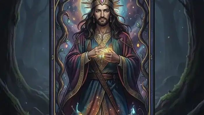 Сила медитации на аркан — человек практикует погружение в Старшие Арканы Таро для работы с архетипами