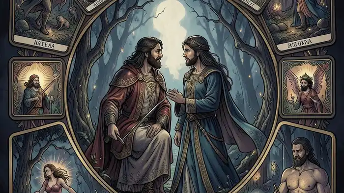 Сила в отношениях таро — изображение карт Таро ��округ пары