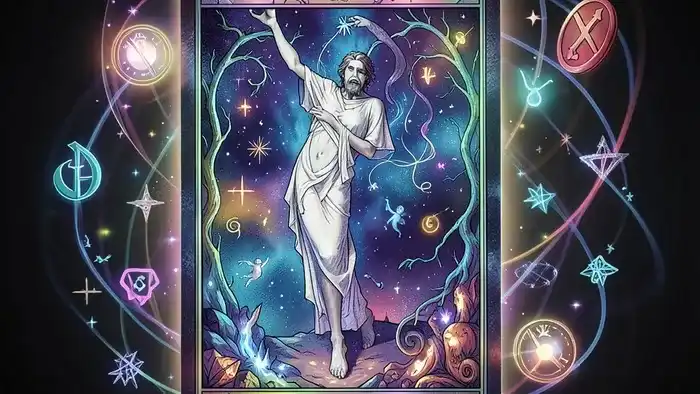 Смерть мысли таро — иллюстрация карты Смерть с символами трансформации